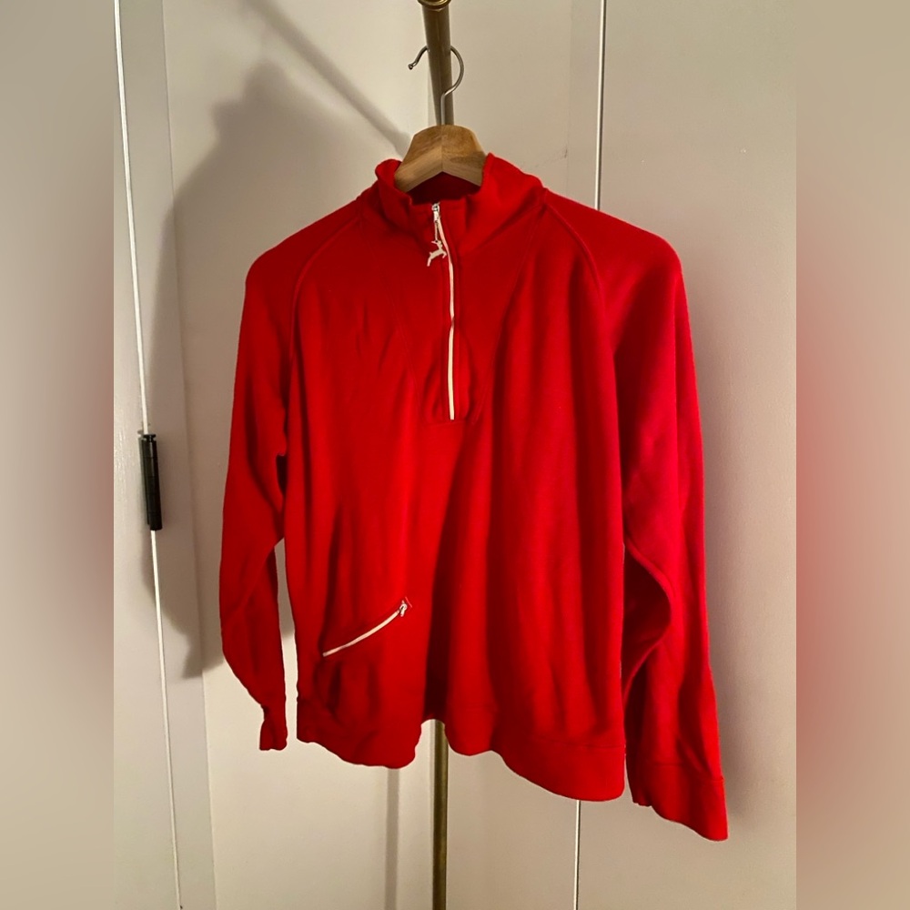 Red Japanese speedo quarter zip sweatshirt